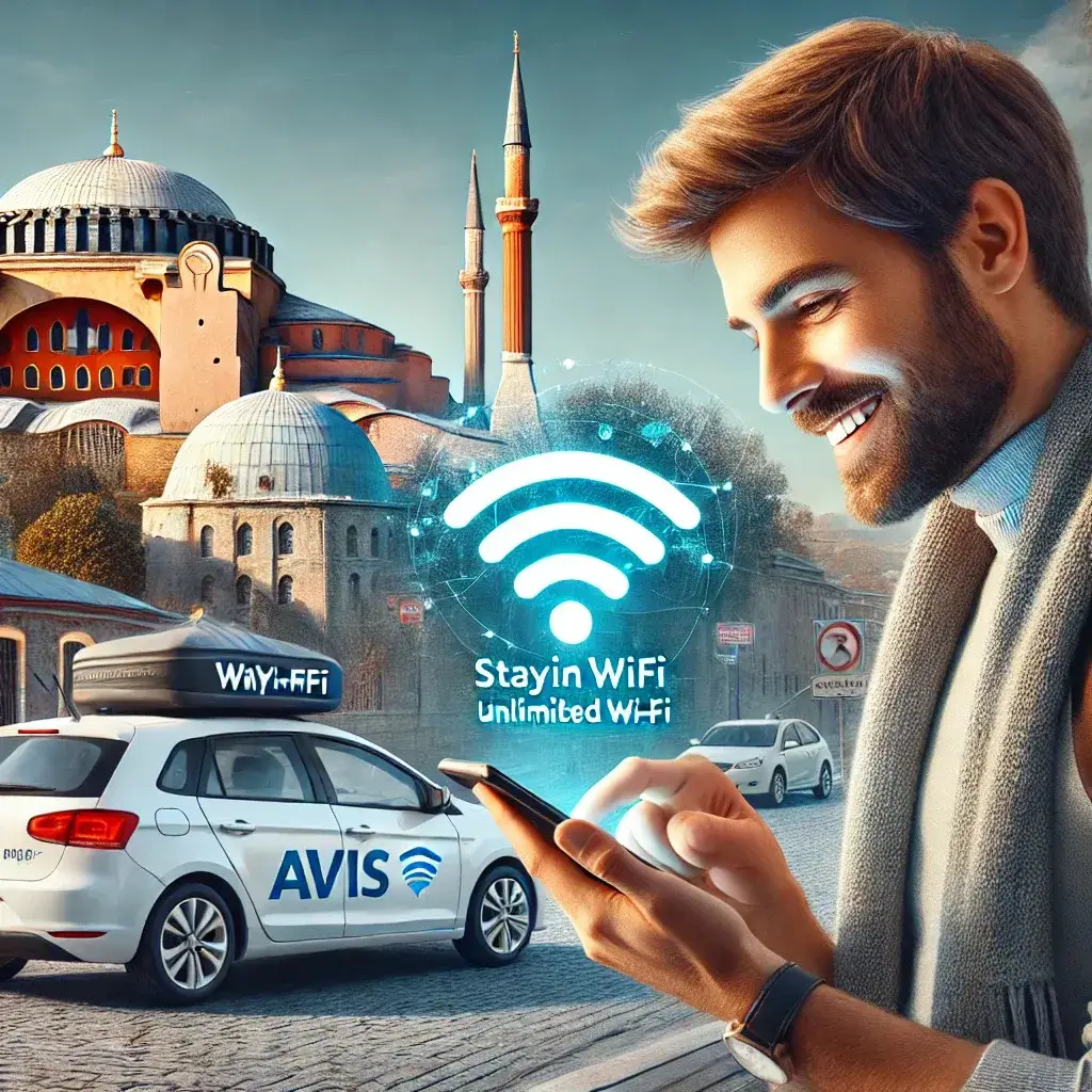 Alugue um carro na Turquia com Avis ou Enterprise e mantenha-se conectado com o Wi-Fi ilimitado da StayinWifi